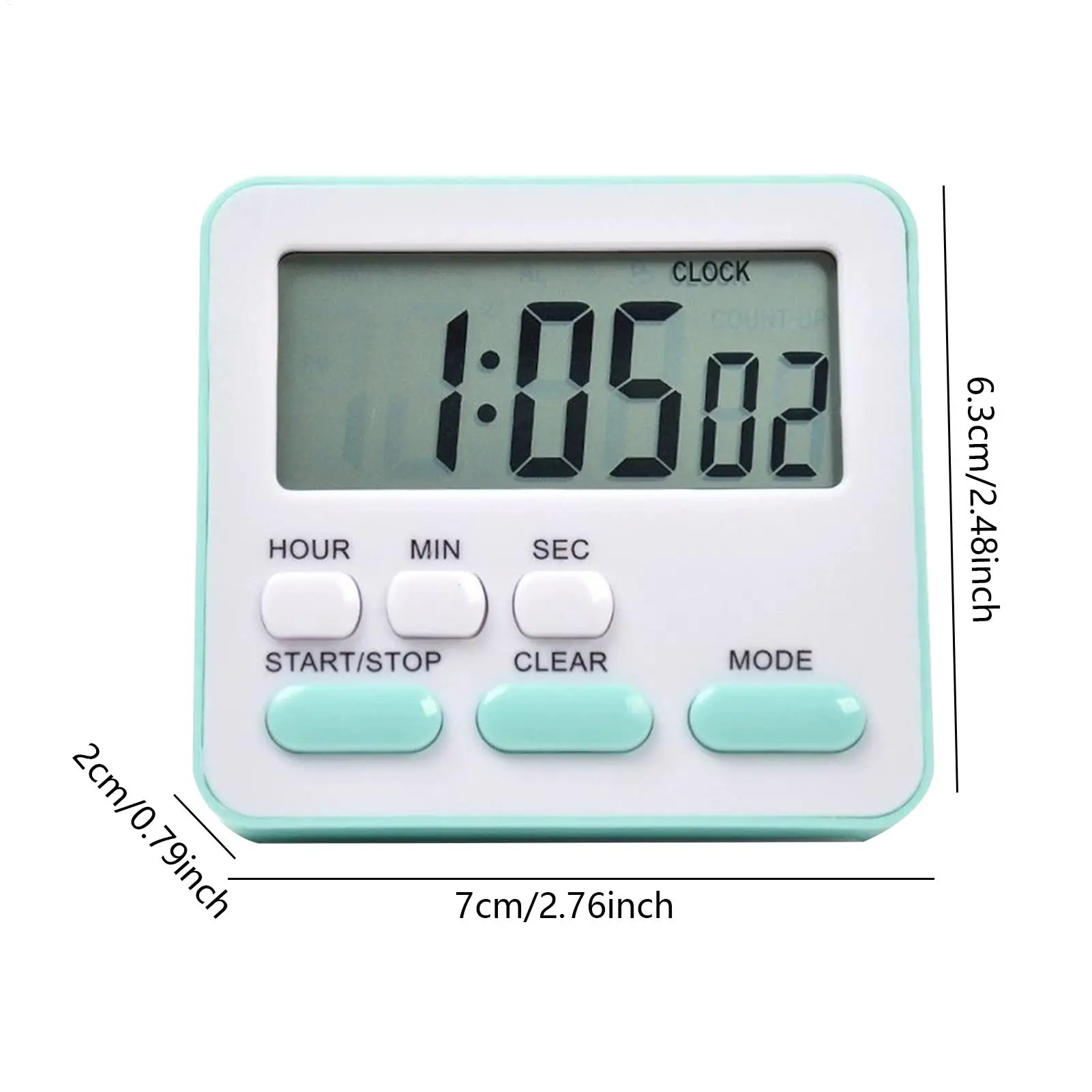 Digital Display Kitchen Timer and Stopwatch with Countdown & Alarm