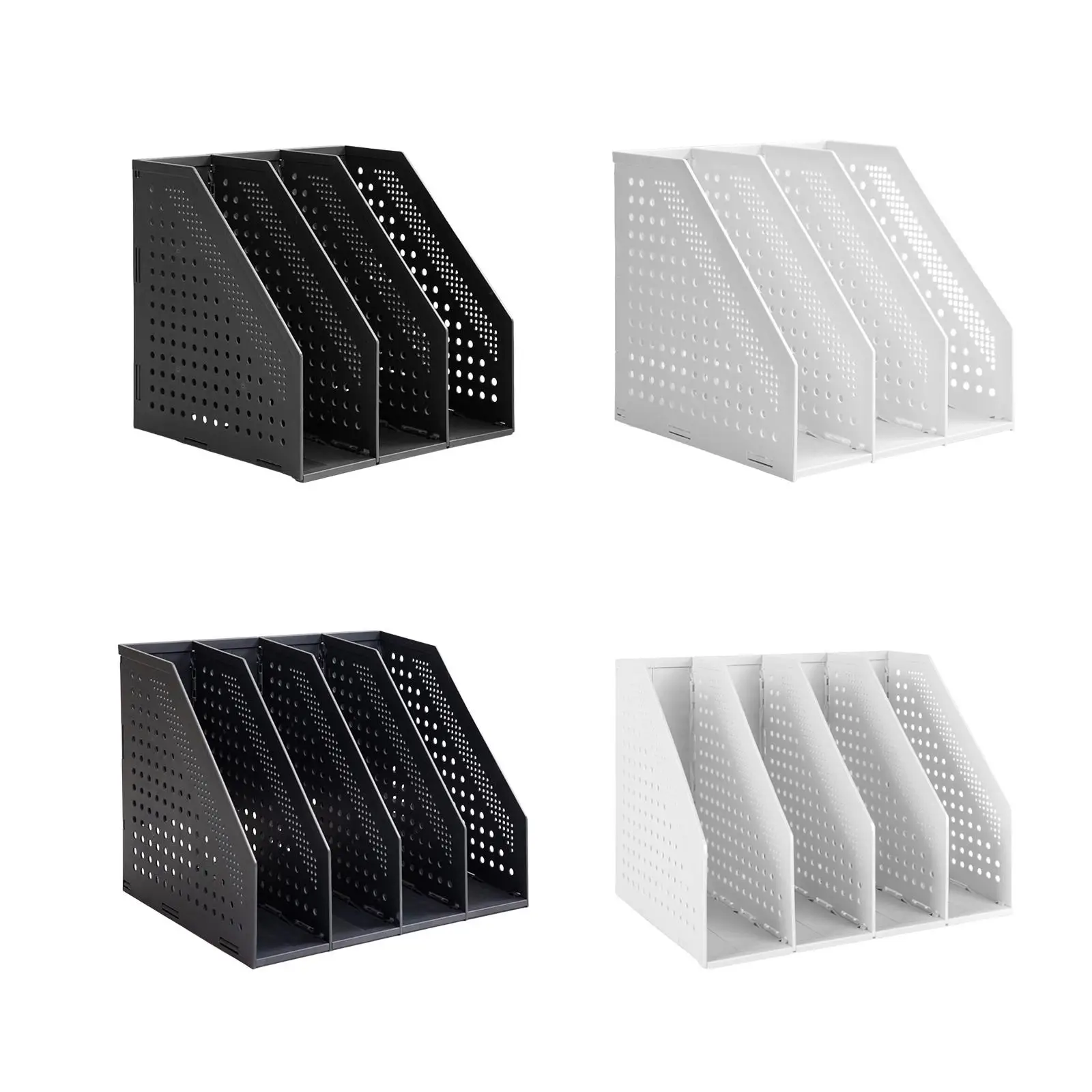 Magazine File Organiser Document Rack Paper Foldable Vertical File Organizer Holder Storage Bookshelf for Desktop school office