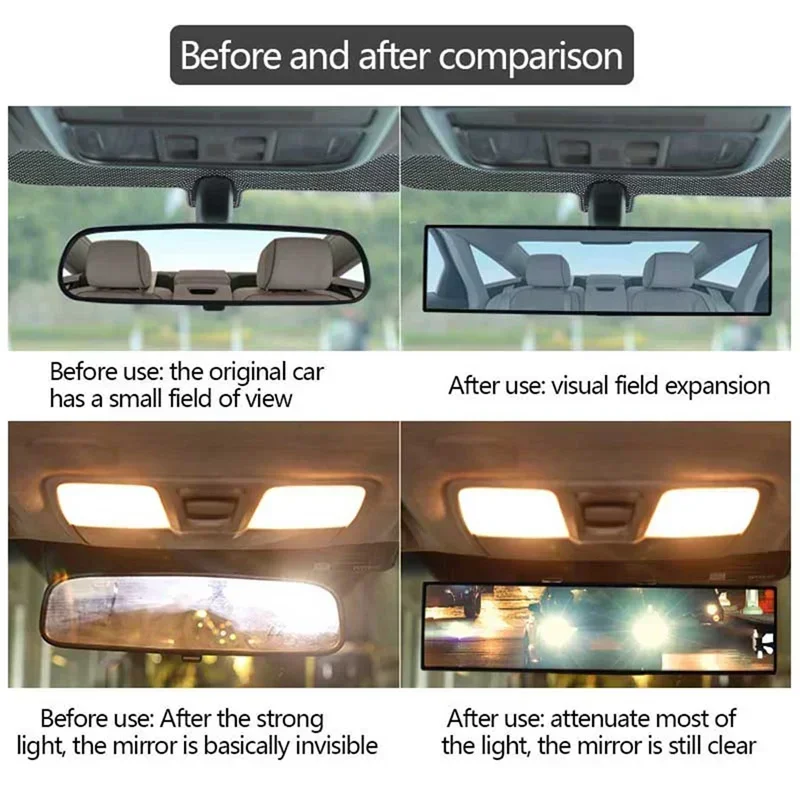 Blue Plastic Wide Angle Convex Rearview Mirror for Car Interior