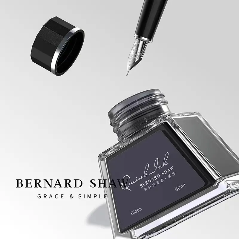 베르나드 프리미엄 만년필용 잉크 - 빠른 건조, 무탄소, 막힘 방지 포뮬러 - 50ml 대용량