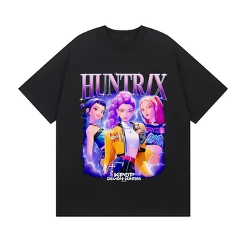 Summer Huntrix Kpop Demon Hunters Graphics Cool Printed Girls Boys T Shirts High Quality Fashion Causal Tee Cotton Children Tops 1