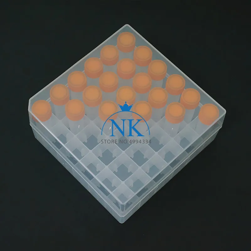 36 pieces plastic 5ml freezing tube + one piece 36 vents plastic Freezing tube storage box for experiment