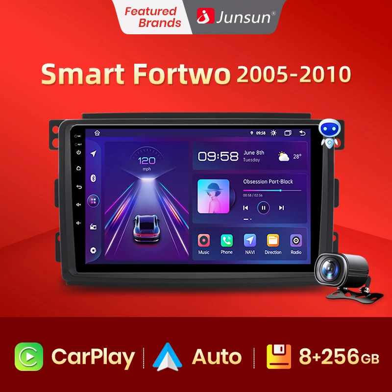 JunsunV1Pro8G256GForSmartFortwo20052010AndroidCarRadioCar