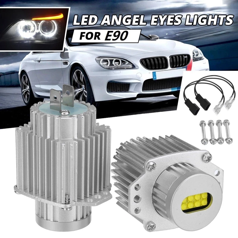 

2pcs 80W Marker Lights LED Angel Eyes Headlight Daytime Running Light Auto Replacement For BMW- E90 E91 3 Series 325i 328i 330i