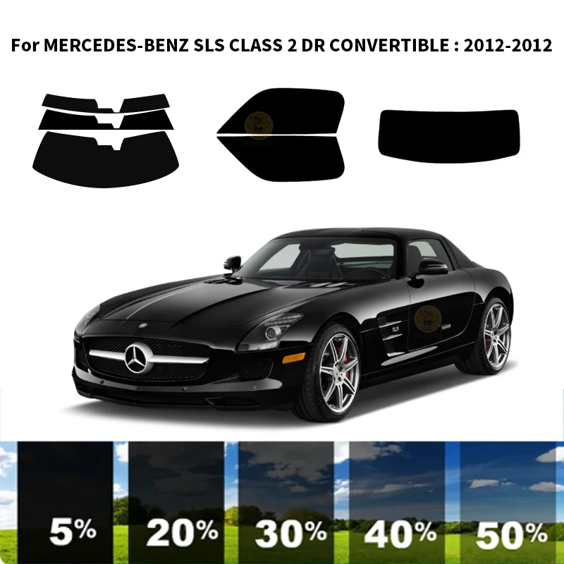

Precut nanoceramics car UV Window Tint Kit Automotive Window Film For MERCEDES-BENZ SLS CLASS 2 DR CONVERTIBLE 2012-2012