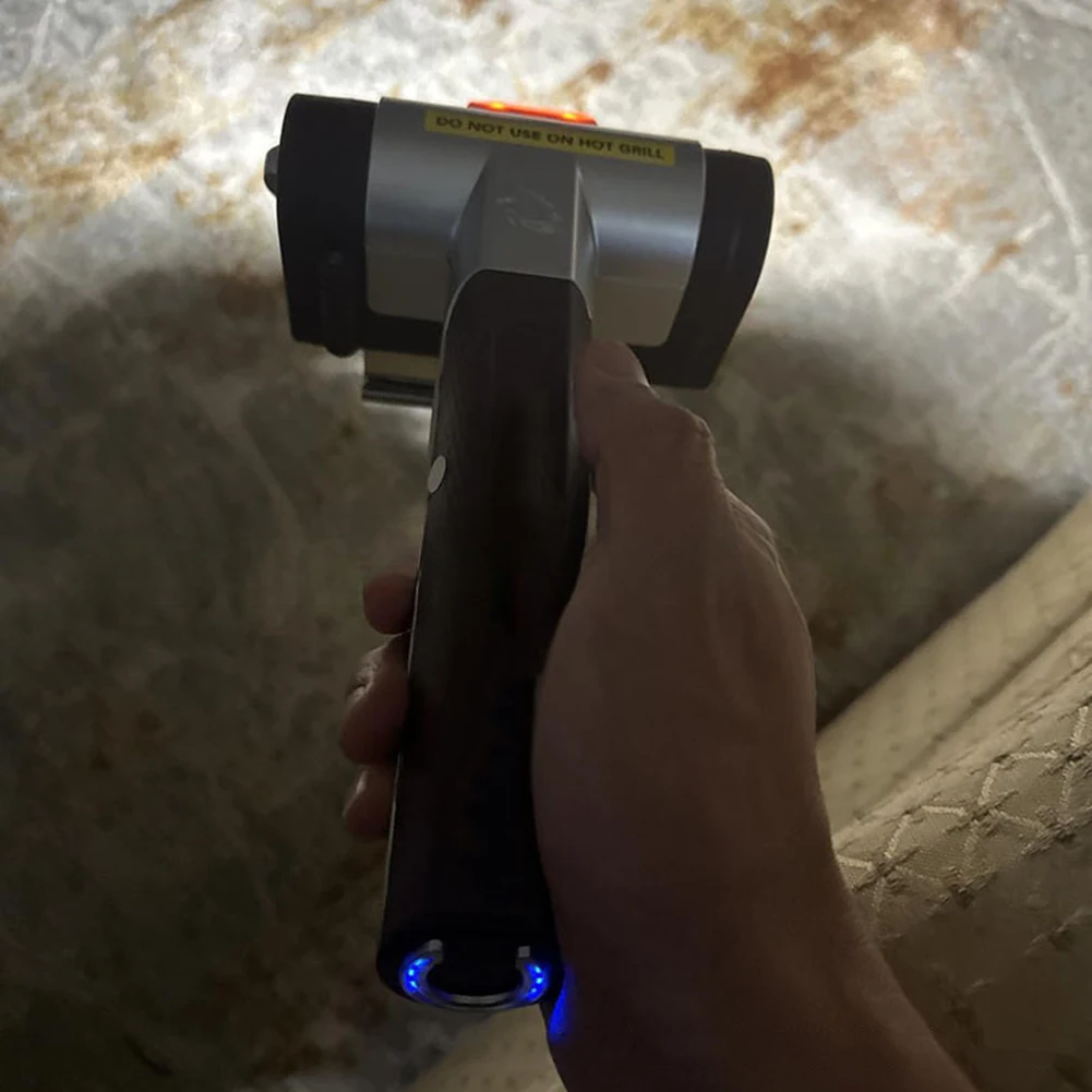 Electric BBQ Grill Brush 304 Stainless Steel Roller Brushless Clear Burnt Food Grill Brush Wireless For Kitchen Cooking Outdoor