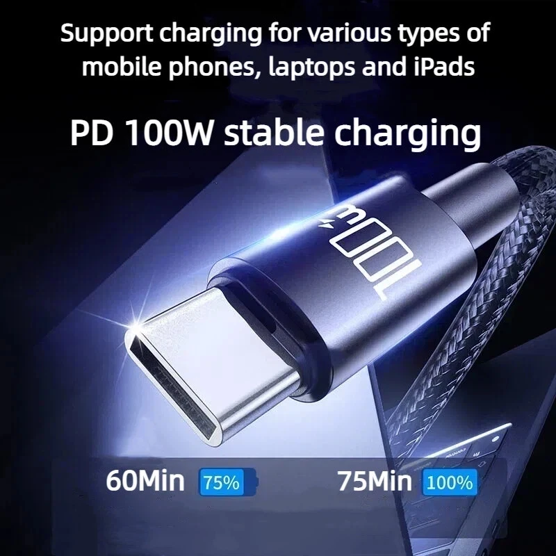 100W USB-C Fast Charging Cable - Nylon Braided