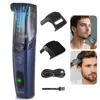 Hatteker Cordless Beard Trimmer Men Rechargeable Electric Shaver Built-in Vacuum Clipper for Mustache Sideburns IPX6 Washable