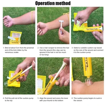 Insect Bite Vacuum Extractor Wild Venomous Bee Insect Sting Sucker Tool Tourniquet Camping Hiking First Aid Safety Tool 5