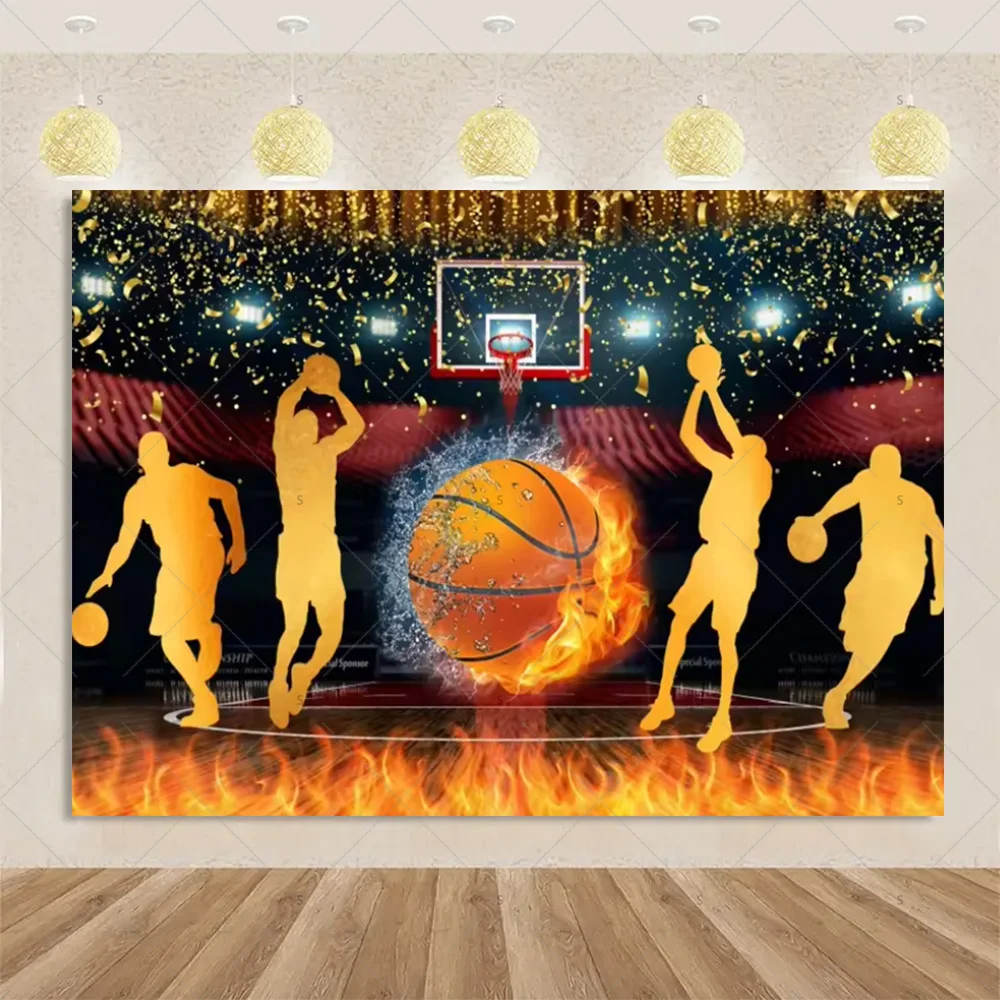 Basketball-Themed Birthday Party Backdrop & Photo Prop Banner
