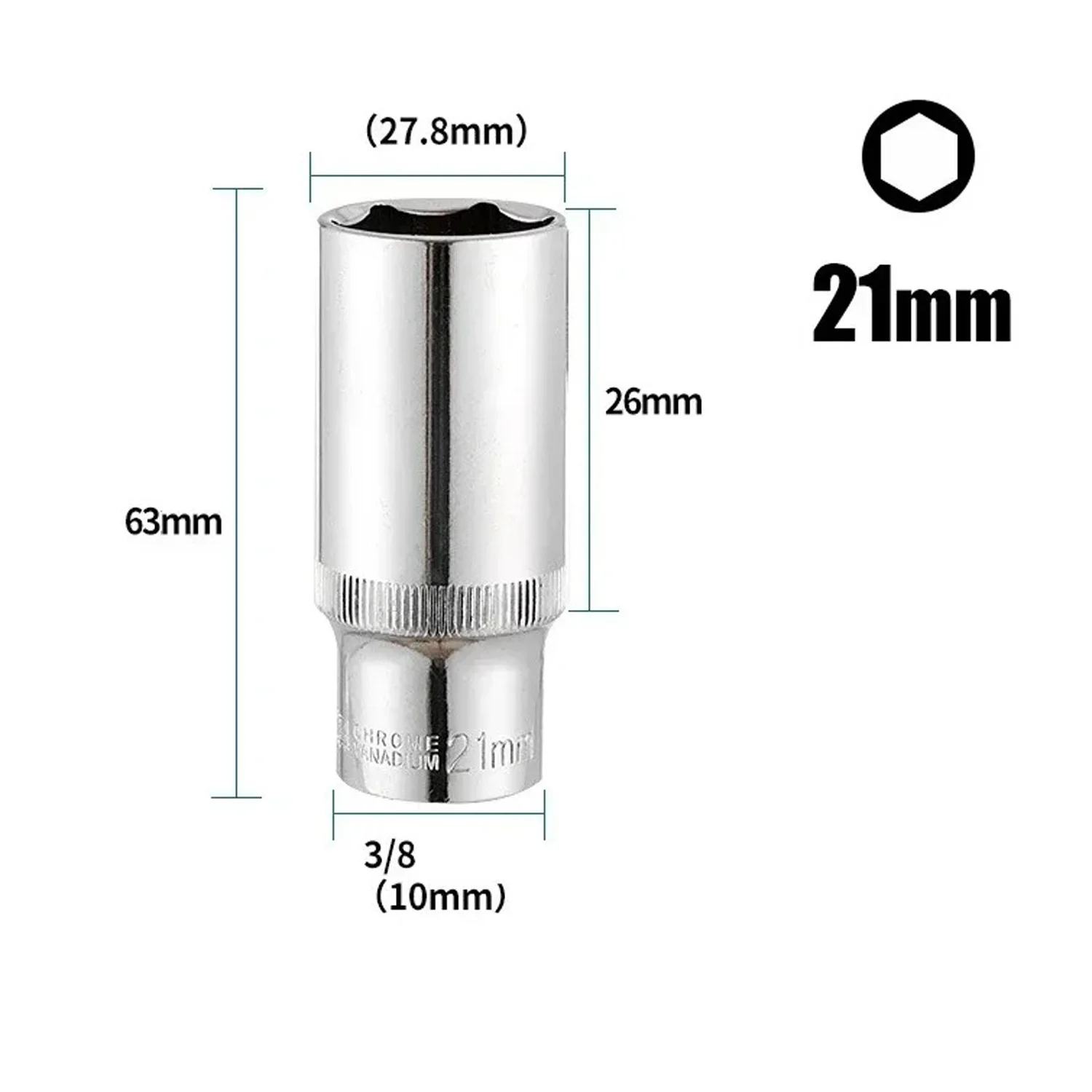 8-24mm 3/8Drive Tiefe Steckschlüssel Set Hand Werkzeuge Lange Steckschlüssel Hex Reparatur Werkzeug Für Schlagschrauber und Steckschlüssel Steckschlüssel Zubehör – Detail 11