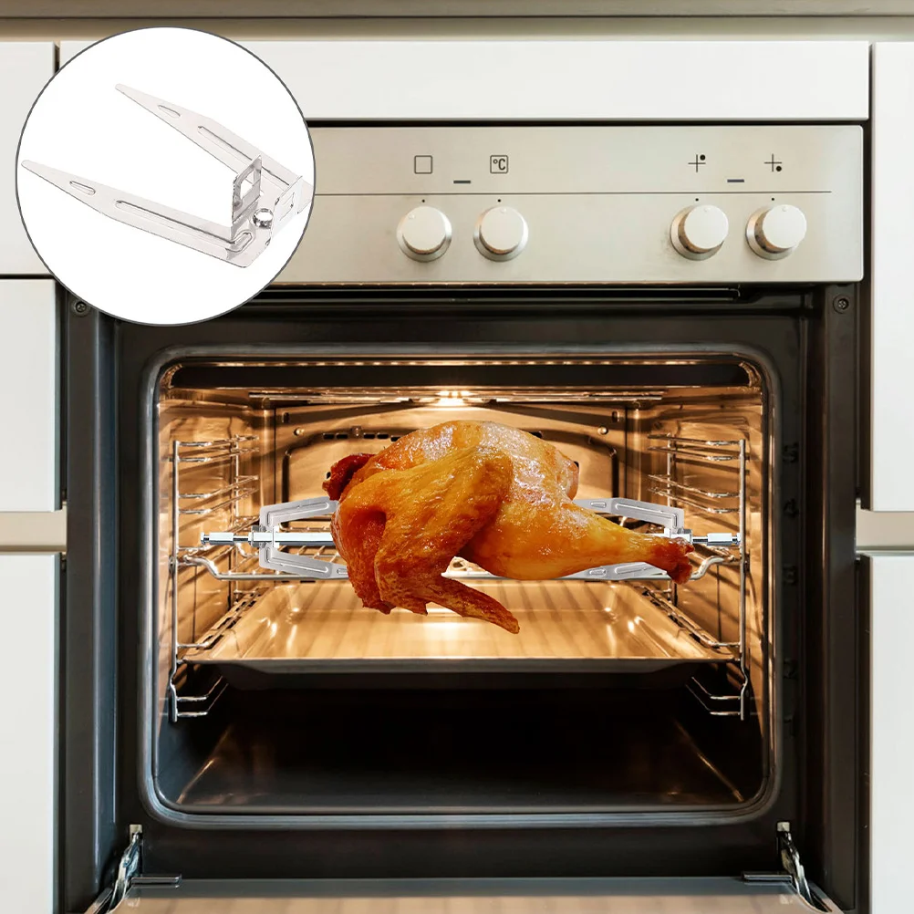 2 Pcs Grill Stainless Steel Kitchen Rotating Chicken Forks Airfryer Electronic Forks Oven Accessories chicken forks