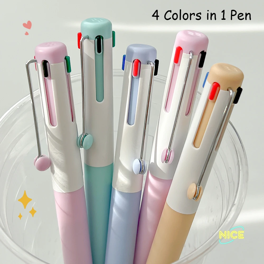 1Pcs 4-in-1 Colorful Gel Pens 0.5mm Smooth & Quiet Quick-Dry Writing Pen for  Learning Office Drawing Journaling - 6