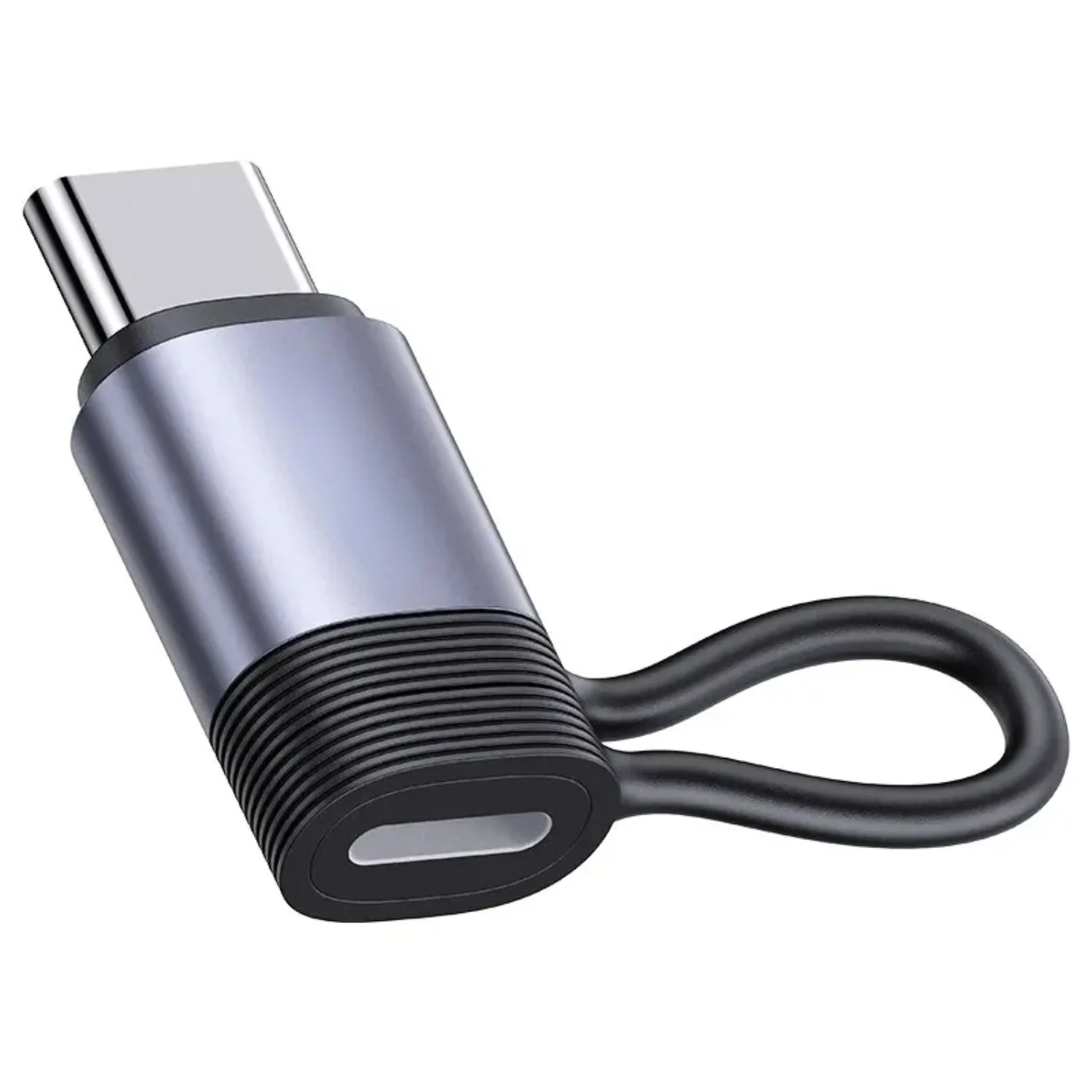 SJ677 Lightning To Type-C PD Aluminum Alloy Adapter IPhone15 Series Fast Charging Anti-loss Lanyard