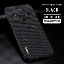 Magnetic Matte Skin - friendly Leather Shockproof Phone Case for Huawei Mate 70 Air (Black)