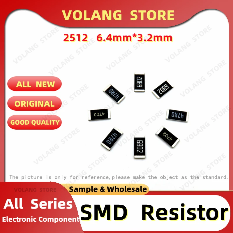 

50 шт. 2512 1 Вт SMD Чип резисторы 0R - 10M 5% 18R 100 220 470 Ом 51R 10R 22R 33Ω 82R 220R 470R 1K 75K 2,2 K 4,7 K 68K 100K 1M 9,1 M