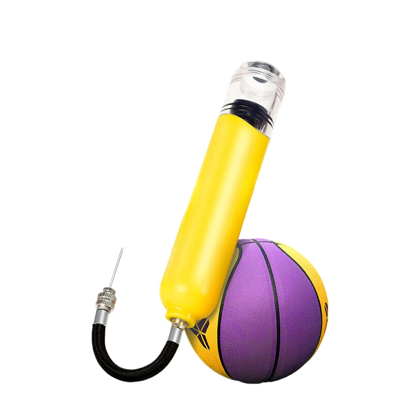 16cm Mini Ball Pump Portable Plastic Dual Action Sport Balls Basketball Football Soccer Yoga Ball Hand Air Pump Inflator With No