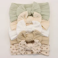 5Pcs Baby Bows Headbands Lot Elastic Knit Newborn Baby Girl Headband Set Children Turban Kids Hair Bands Baby Hair Accessories