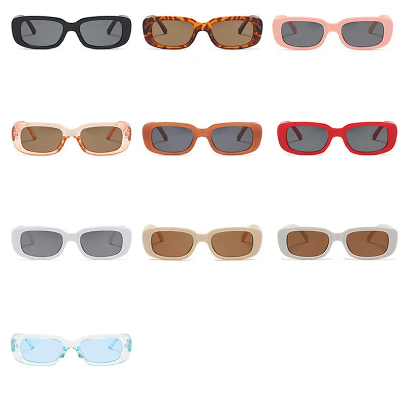 Kids Rectangle Frame Sunglasses Uv400 Vintage Style For Children_voghion.com