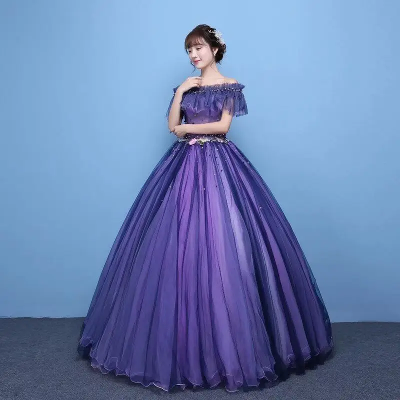 

2023 New Off The Shoulder Quinceanera Dresses Exquisite Beading Colorful Appliques Tulle Ball Gown Sweet Elegant Suknia Balowa