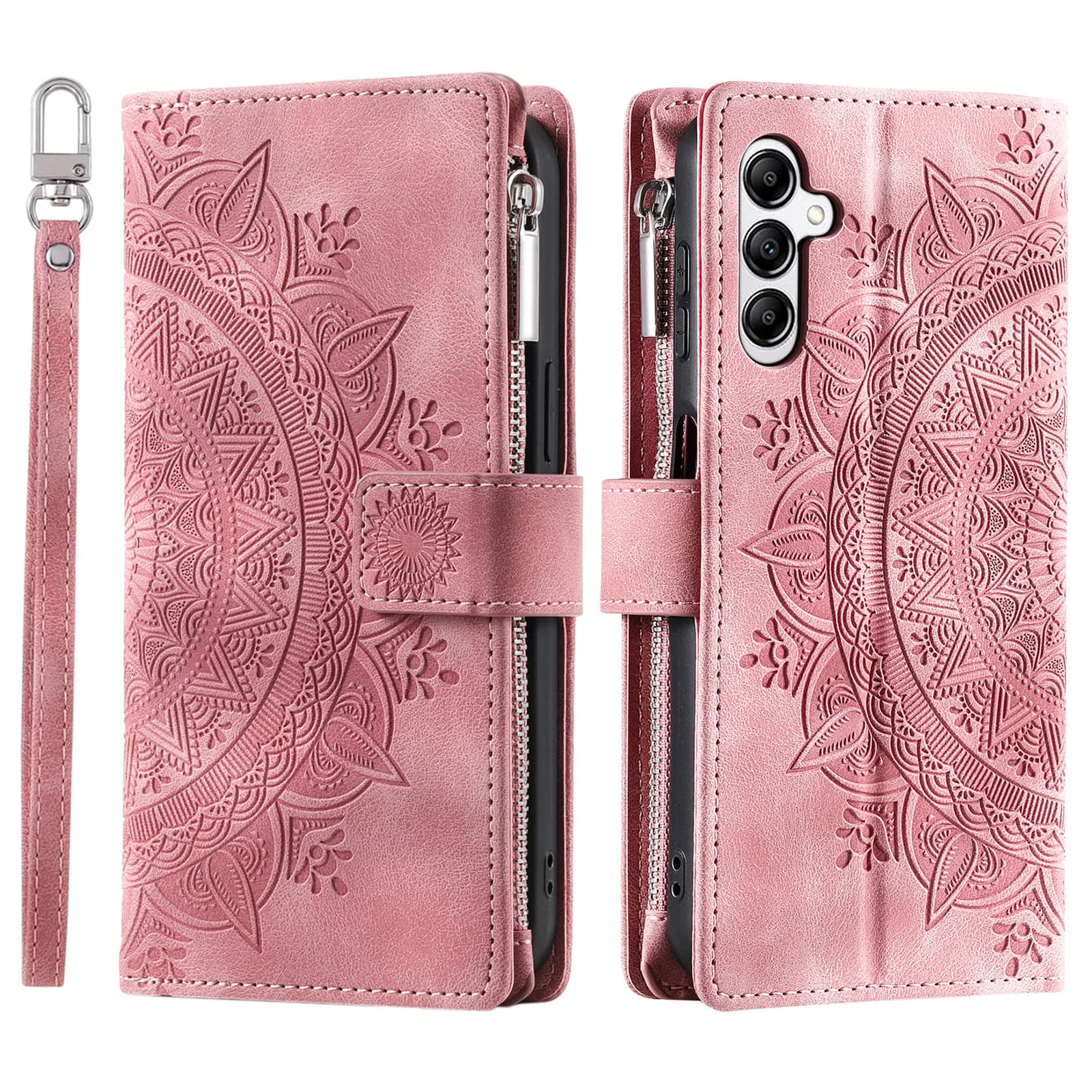 Stylish Wallet Case with Zipper and Shoulder Strap