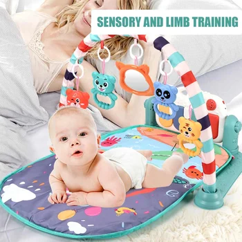 Baby Activity Gym Music Rack Play Mat Kid Rug Puzzle Carpet Piano Keyboard Infant Playmat Crawling Game Pad Baby Toy Gift NEW 2