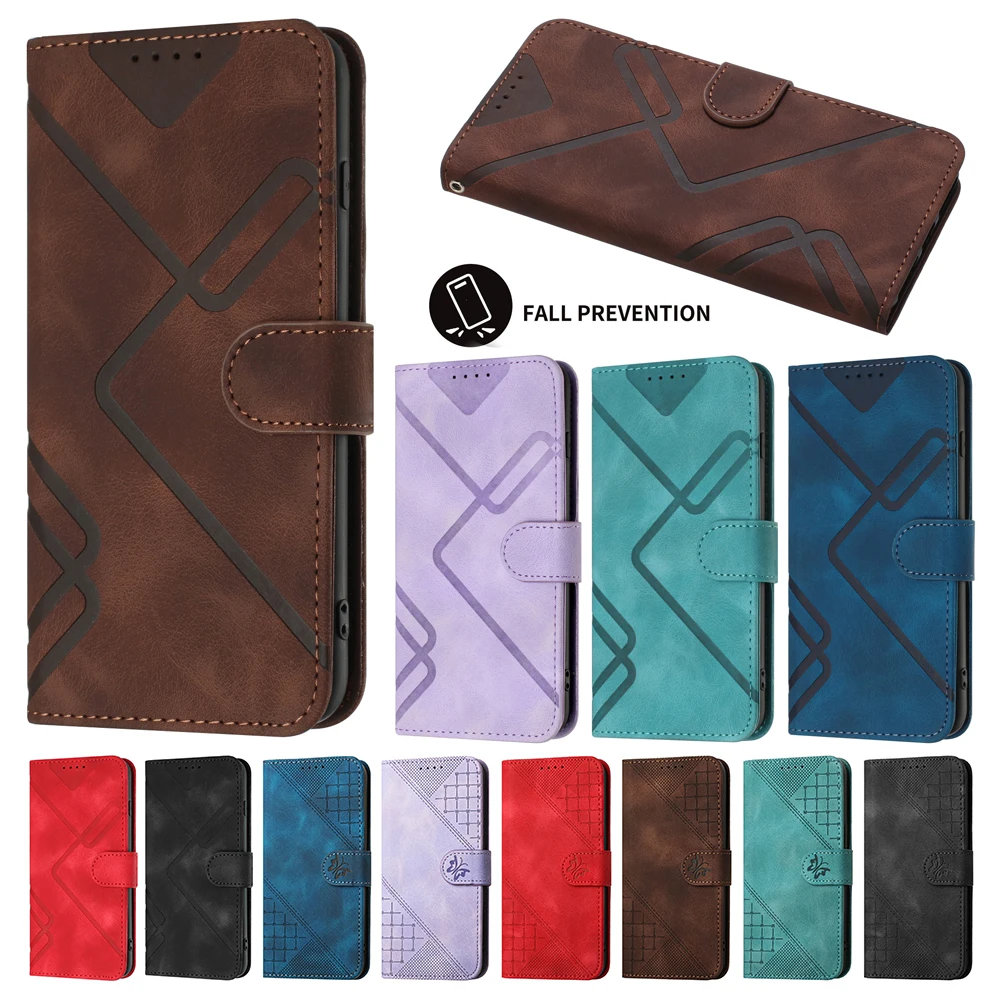 Leather Wallet Phone Case with Card Slots and Holder