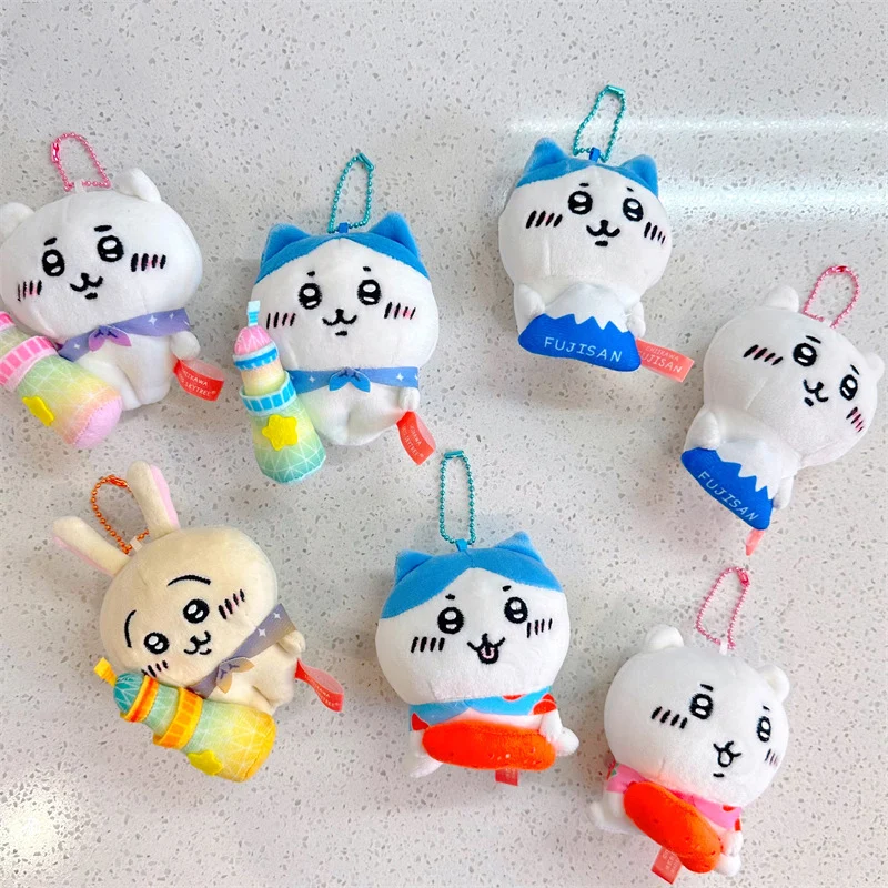 

Kawaii Miniso Chiikawas Plush Keychain Cuteha Chiware Usagi Mentaiko Mount Fuji Skytree Plush Doll Pendant Bag Charm Gift