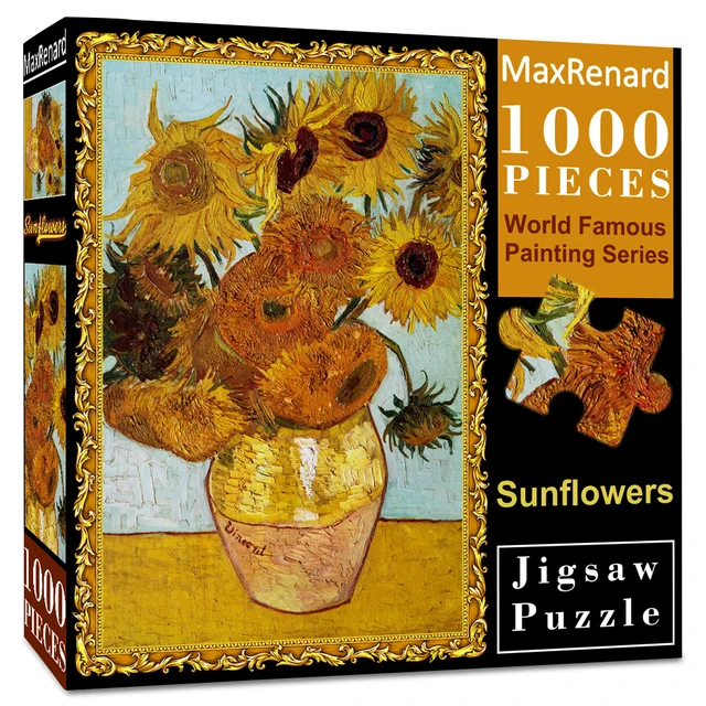 [크리스마스-인기상품]크리스마스퍼즐 => MaxRenard 성인용 직소 퍼즐 1000 조각, 반 고흐 해바라기, 환경 친화적 종이, 크리스마스 선물 장난감 소개 드립니다.