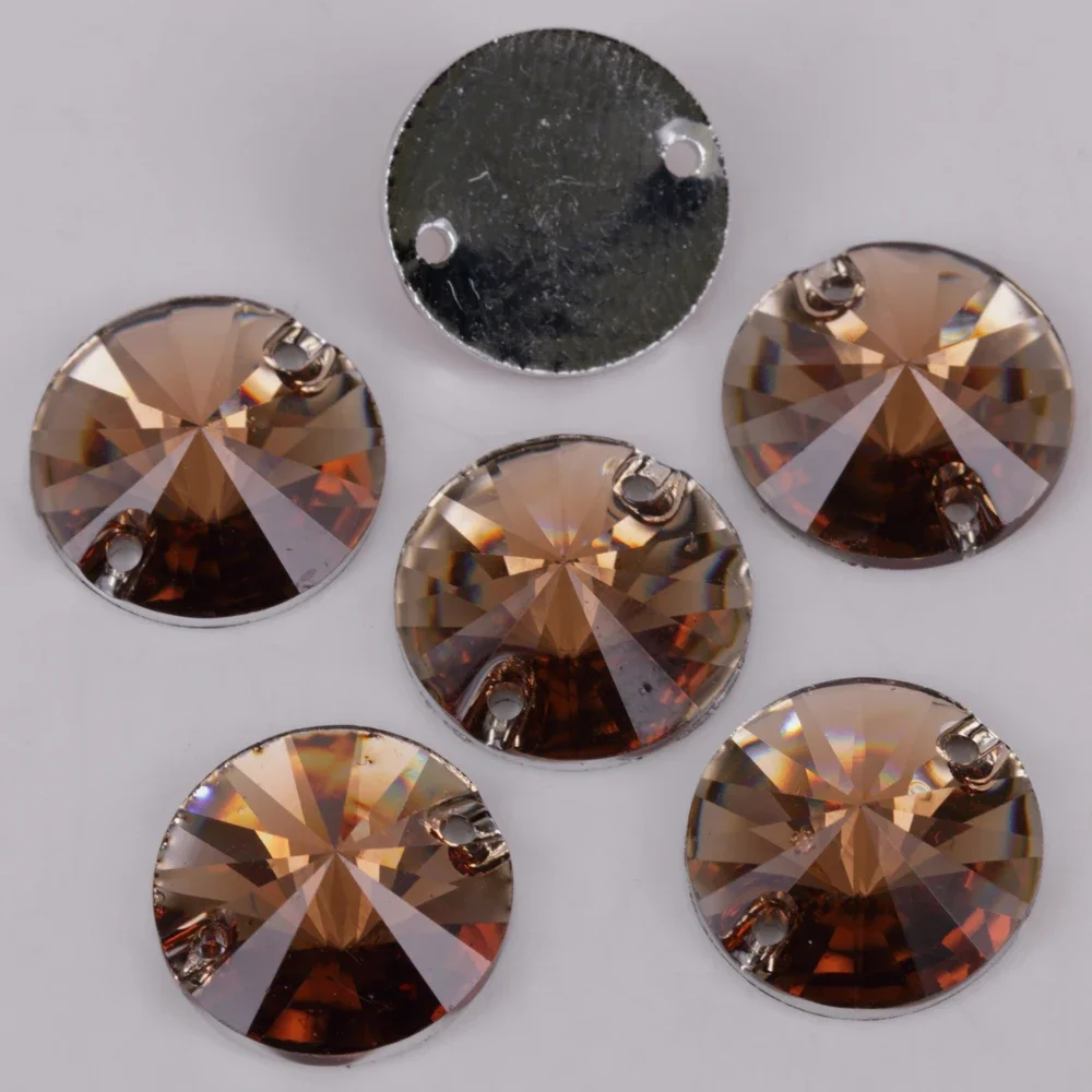 Resin Rhinestones 100pcs/Lot 10mm 12mm 14mm 16mm 18mm Rich Colors Flat Back Rivoli Round Sew On Stones