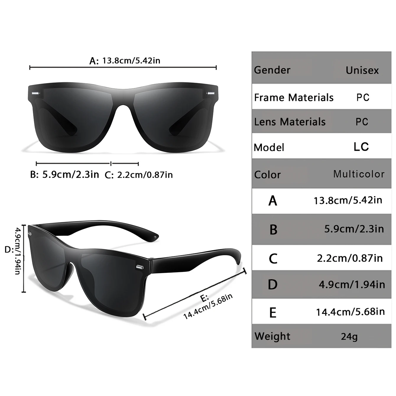 Square Sunglasses Over Size Windproof Goggles