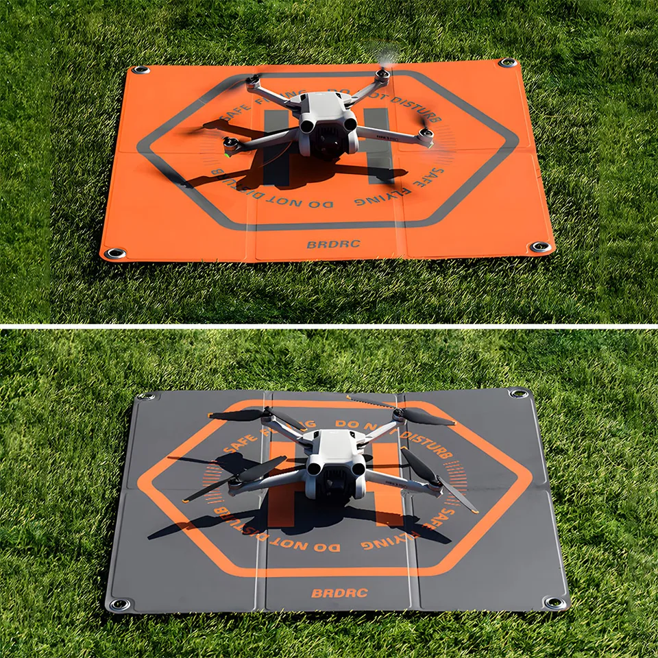 Lekufee Faltbare Drohnen-Landeplattform | 55 Cm, Rot/gelb | Für DJI Mini, Mavic, Air, Avata | Schützt Vor Schmutz & Beschädigung