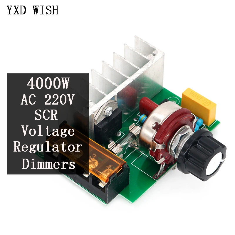 4000W High Power Thyristor AC 220V SCR Electronic Voltage Regulator Dimming Speed Controller With Temperature Insurance |