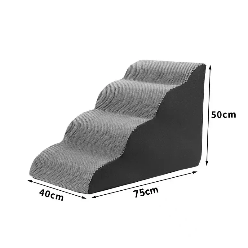 Curved Dog Stairs Ramp for High Beds , Dog Steps for Small Dogs and Cats, Pet Stairs for High Bed Climbing, Non-Slip Balanced