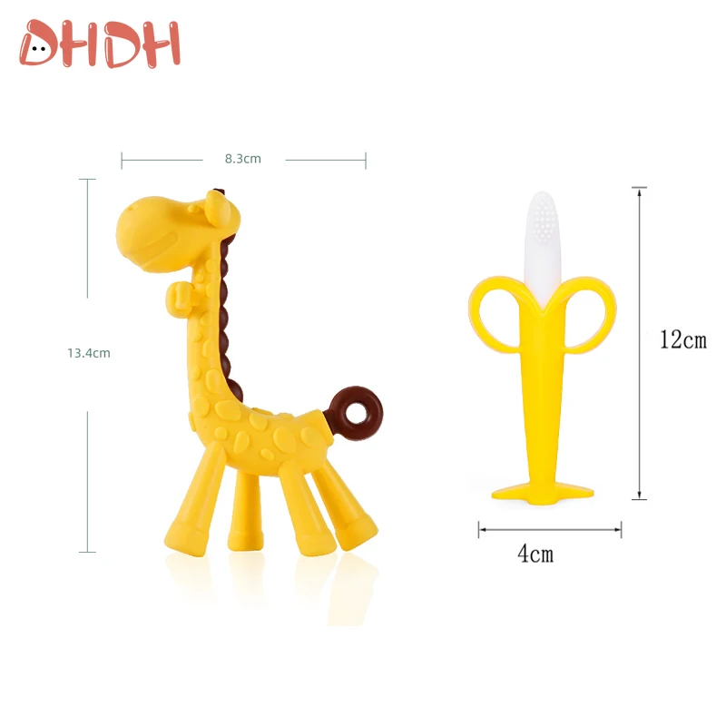 Baby Silicone Teething Training Toothbrush BPA Free Banana Shape Safe Toddle Teether Chew Toys Teethers Soothe Babies Gums - 6