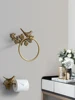European Style Vintage Brass Wall Hook Bird Towel Ring Bathroom Accessories Bath Towel Holder Paper Towel Organizer Wall Hanging 4