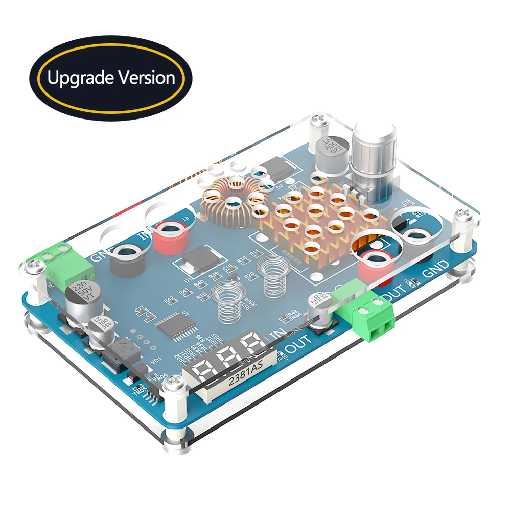 Nuova Versione Buck Converter Atx Power Supply Breakout Board Dc 5-32V A 5-45V 3A Modulo Step Down Regolabile Con Custodia In Acrilico