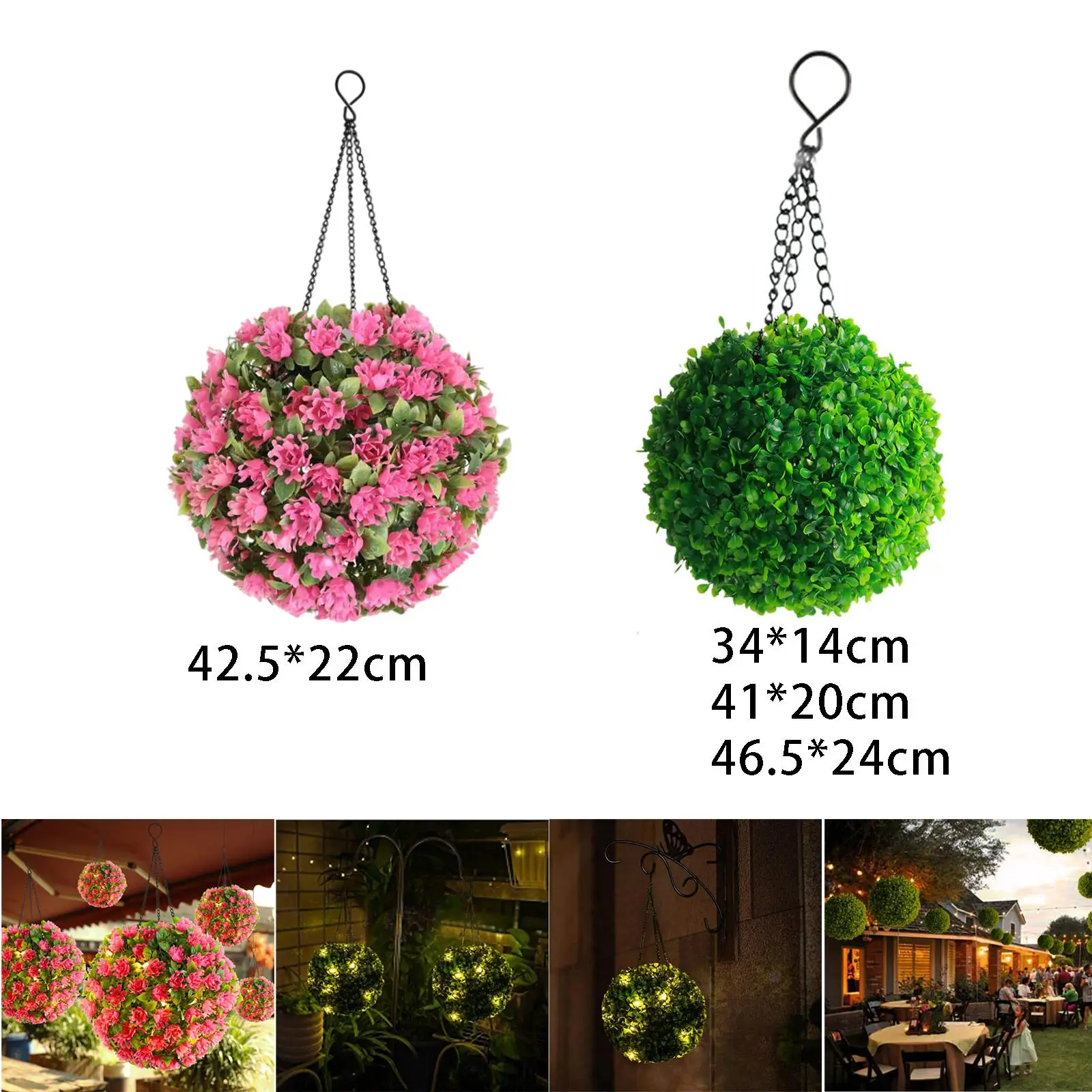 Solar Powered Garden Hanging Lantern Solar Topiary Ball Hanging Ornament for Wedding Decoration 2