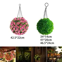 Solar Powered Garden Hanging Lantern Solar Topiary Ball Hanging Ornament for Wedding Decoration 2