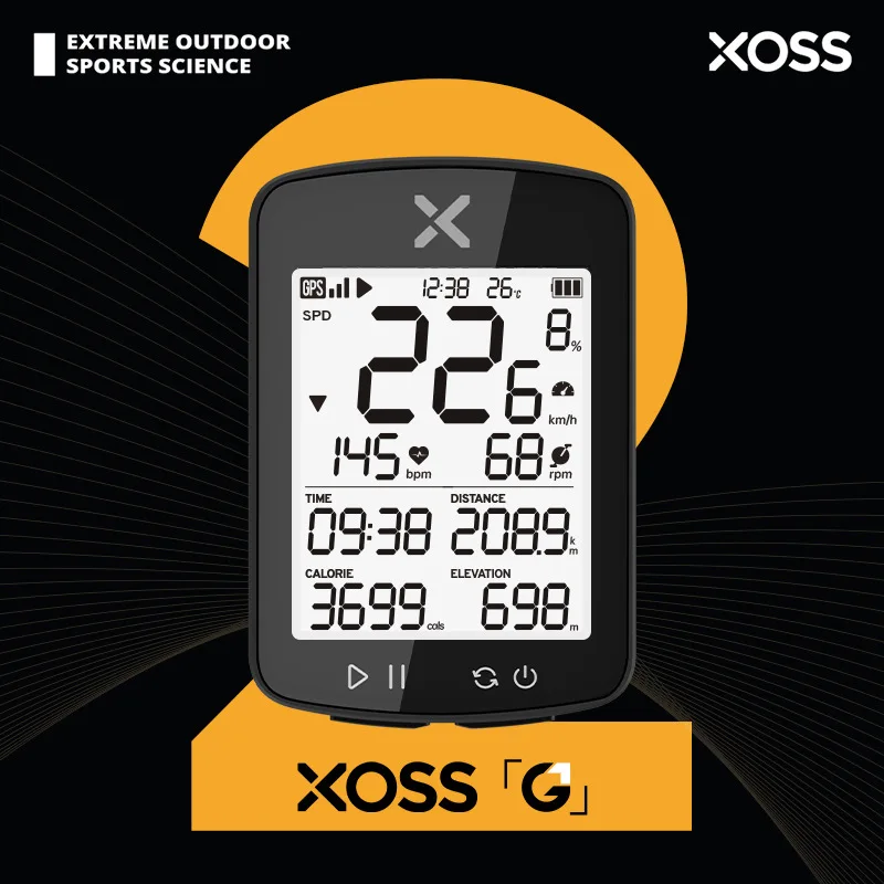 

XOSS-GPS Bike Speedometer Tracker, Odometer, Road MTB Computer, English Version, Small G Bike, G, G2 + Meter Walker GPS