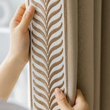 

Luxury Curtains for Living Room Finished Custom Rice Grain Jacquard Shading Simulation Silk Physical Shading Curtains