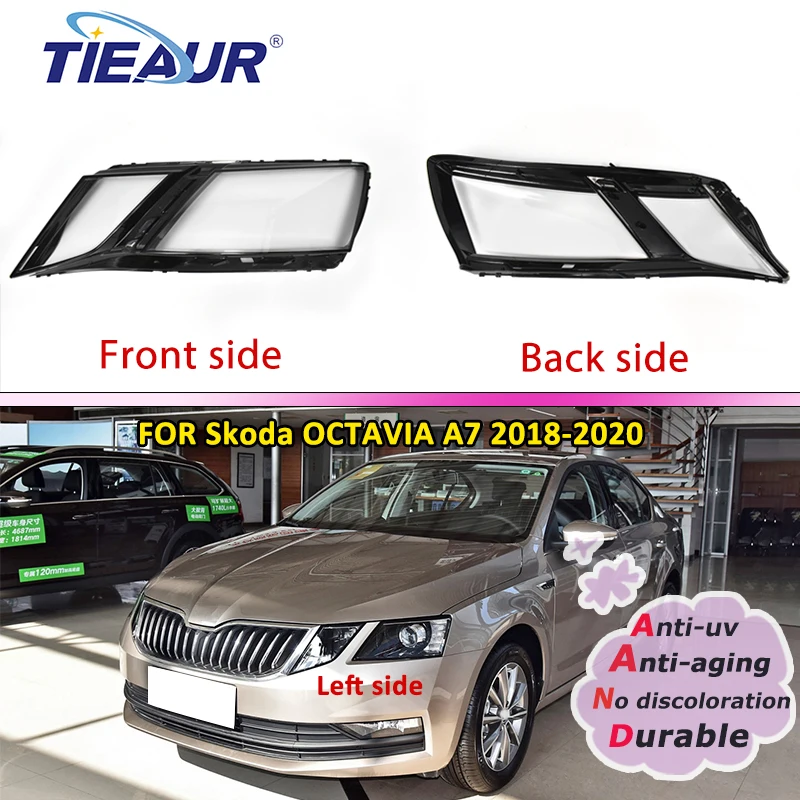 

Octavia Headlight Headlamp Transparent Glass Lens Shell For A7 2018-2020 Front Lampshade Auto Shell Replacement DIY