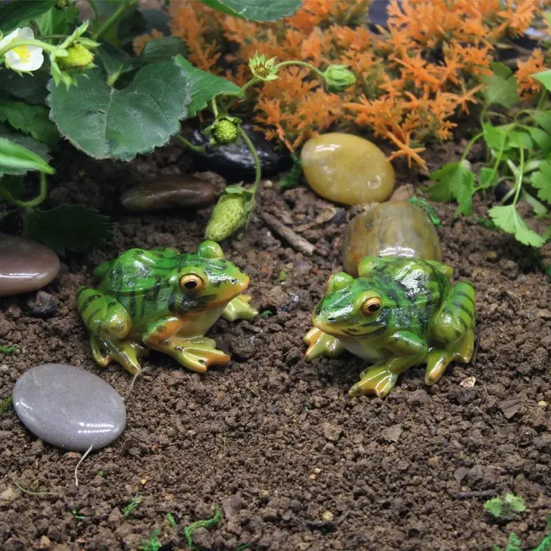 Resin Frog Statue Garden Decoration Ornament For Desk Garden Bonsai