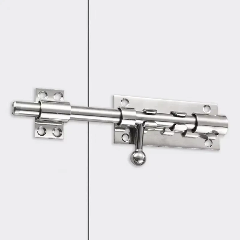 6" 8" 10" 12 Inch Stainless Steel Hardware Door Lock Barrel Bolt Latch Padlock Clasp Set Brushed Stainless Steel
