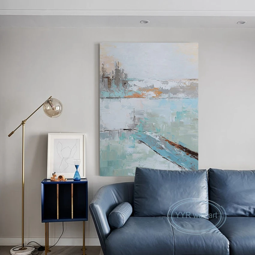 

New Hand Drawn Oil Painting Modern Minimalist Abstract Texture Decorative Canvas Picture Living Room Bedroom Porch Custom Mural