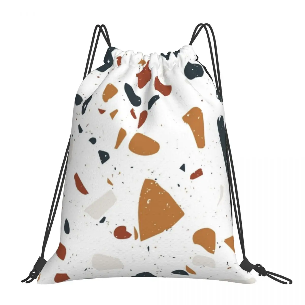 

Рюкзаки Terrazzo на шнурке для мужчин и женщин, повседневные портативные спортивные сумки-книжки с каменным узором, с карманами