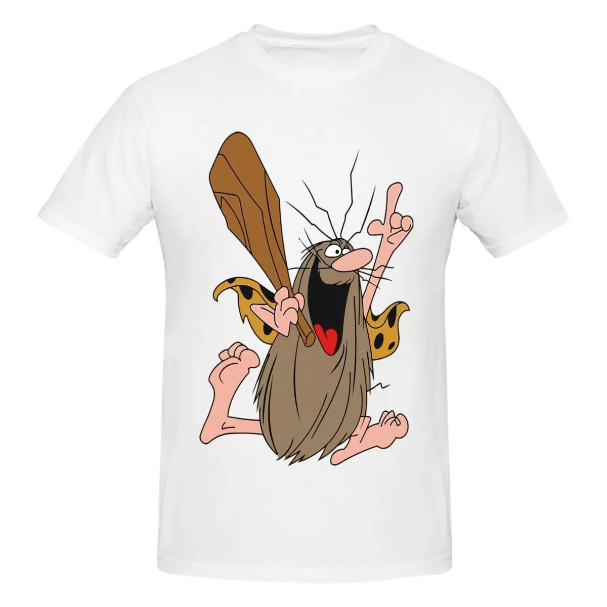 Hanna Barbera Graphic Captain Caveman Cavey Cartoon T per uomo T-shirt in cotone T-shirt girocollo a maniche corte_voghion.com