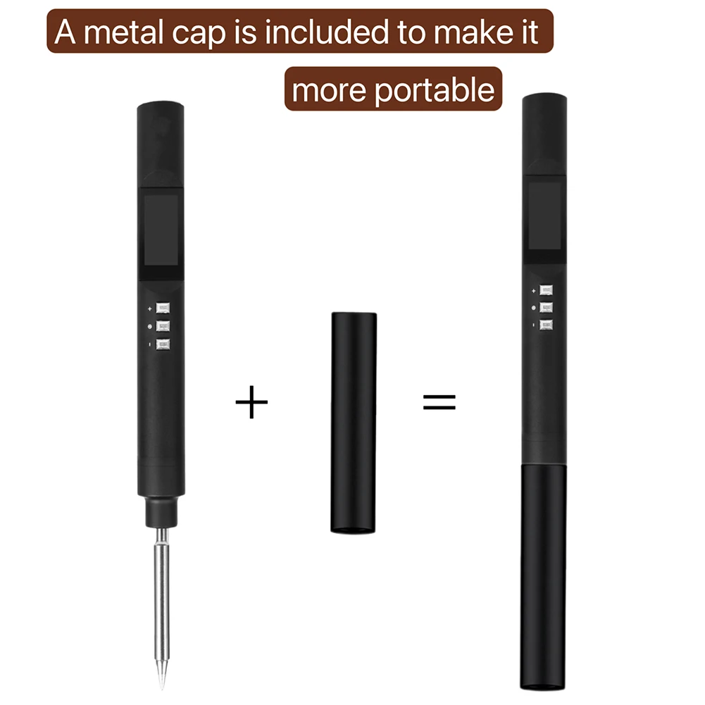 

PTS200 Electric Solder Iron 100W Digital Soldering Iron ESP32 Compatible T12/TS100/TS101 for Soldering Electronic Modules/Boards