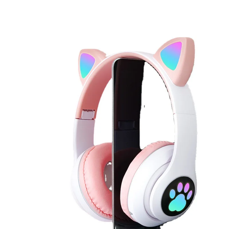 

Cat Ear Bluetooth Wireless Headphones Glow Light Stereo Bass Helmets Children Gamer Girl Gifts PC Phone Cute Gaming Headset