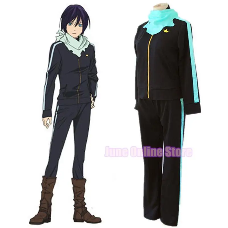 

Noragami Stray God Yato Men Anime Cosplay Costume Sports Outfit Pants Scarf Whole Women Set And Wigs Shoes Halloween Uniforms